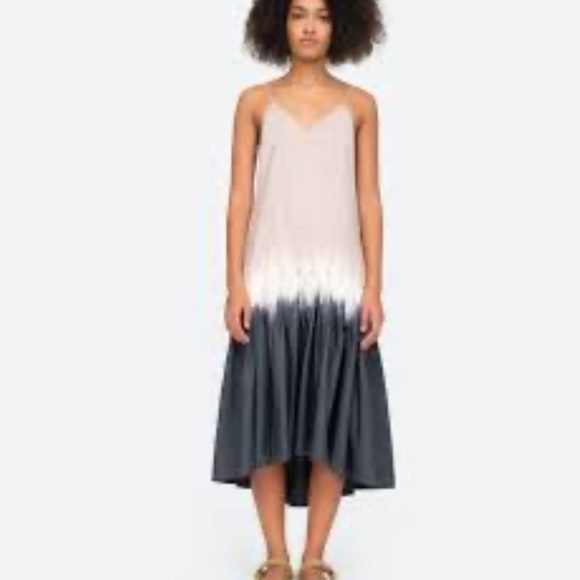 Sea NY dress New York Zelda Tie Dye Slip Charcoal Size 4 pink gray - Picture 1 of 8